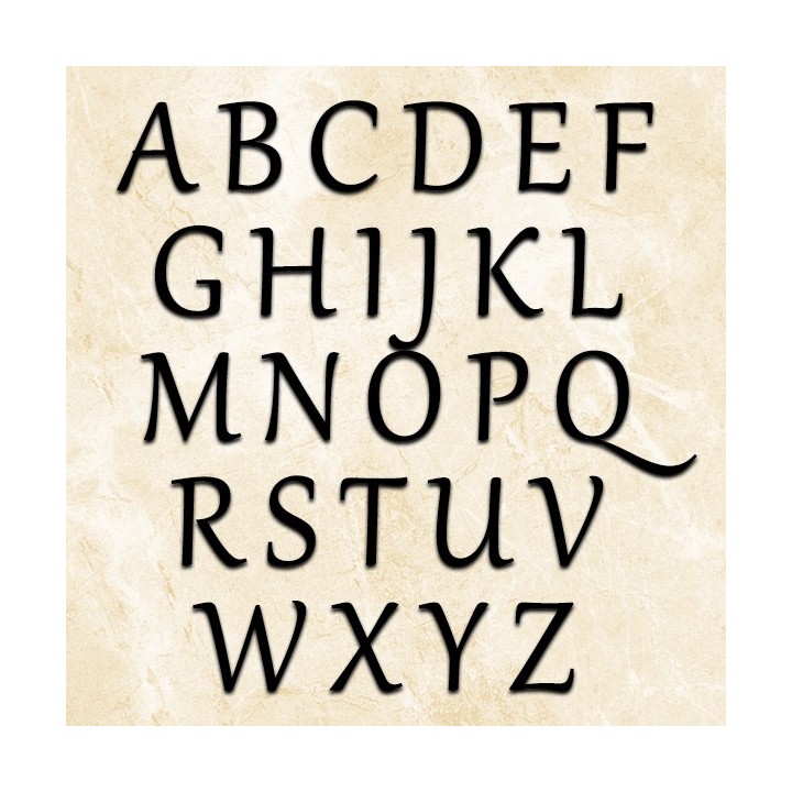 Caractères majuscules Gabriola hauteur 120 mm et 130 mm 6 mm d'épaisseur