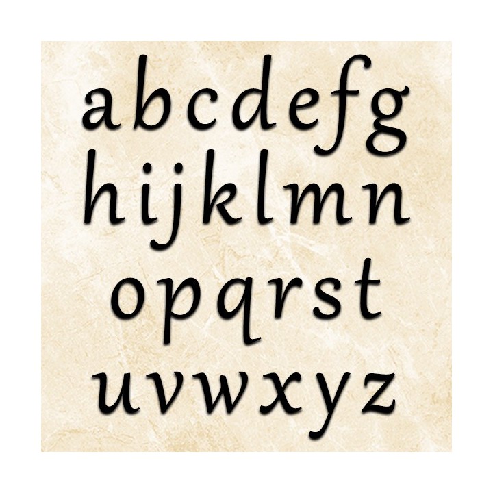 Caractères minuscules Gabriola hauteur 120 mm et 130 mm 6 mm d'épaisseur