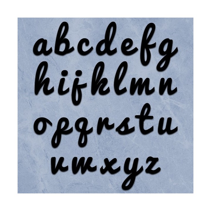 Caractères minuscules Pacifico avec des lettres hauteur 120 ou 130 mm 6 mm d'épaisseur