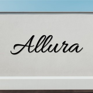Lettres en caractères Allura 120x55 à 170x82 mm 6 mm d'épaisseur