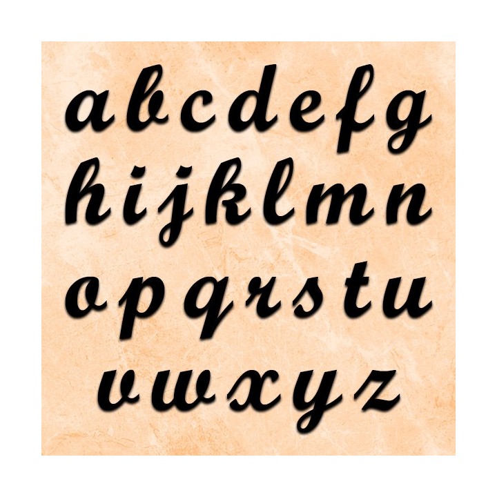 Caractères minuscules Script MT avec des lettres 120 à 200 mm 6 mm d'épaisseur