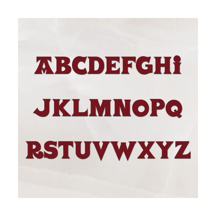 Caractères Vasqua Basque en rouge basque pour vos noms de maison ou commerce 6 mm d'épaisseur