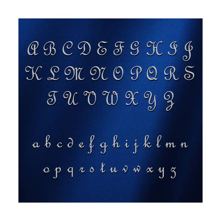 Caractères French Script en acier inox pour vos noms de maison ou de commerce 2 mm d'épaisseur