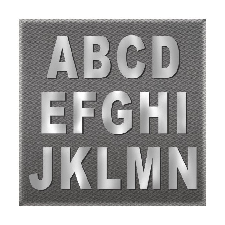 Lettres droites majuscules au design élégant, en acier inoxydable à coller 60 mm
