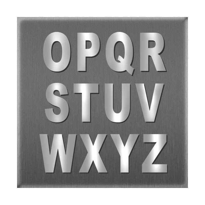 Lettres droites majuscules au design élégant, en acier inoxydable à coller 60 mm