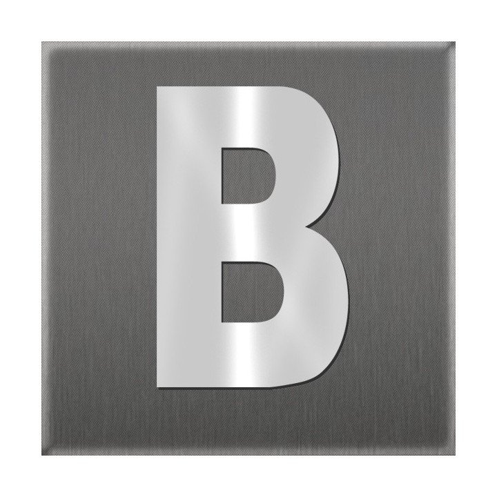 Lettre droite majuscule au design élégant, en acier inoxydable à coller 60 mm