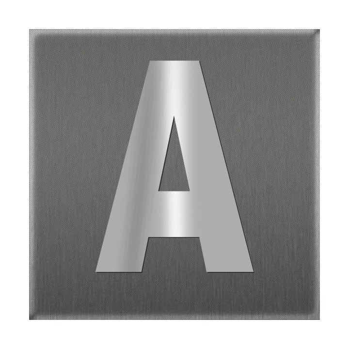 Lettre droite majuscule au design élégant, en acier inoxydable à coller 60 mm