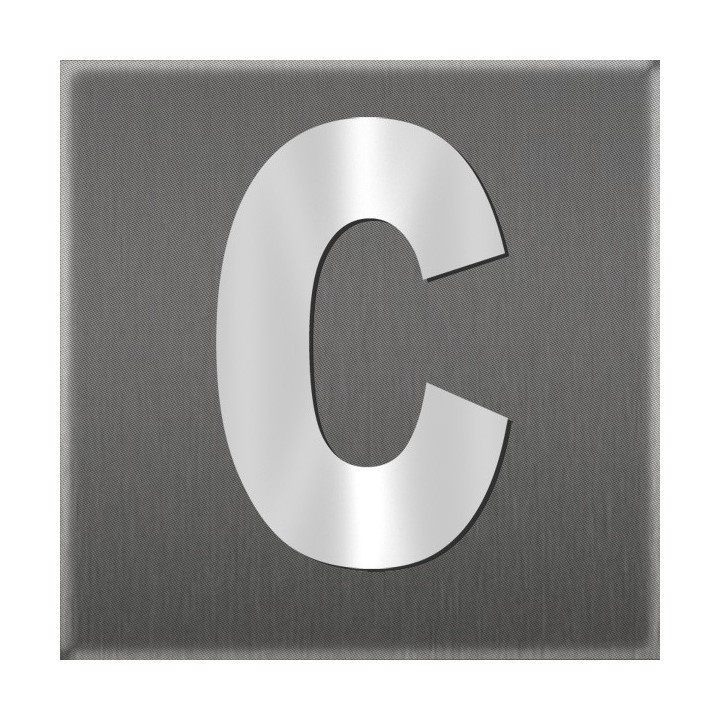 Lettre droite majuscule au design élégant, en acier inoxydable à coller 60 mm