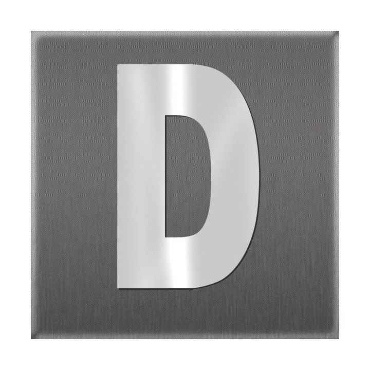 Lettre droite majuscule au design élégant, en acier inoxydable à coller 60 mm