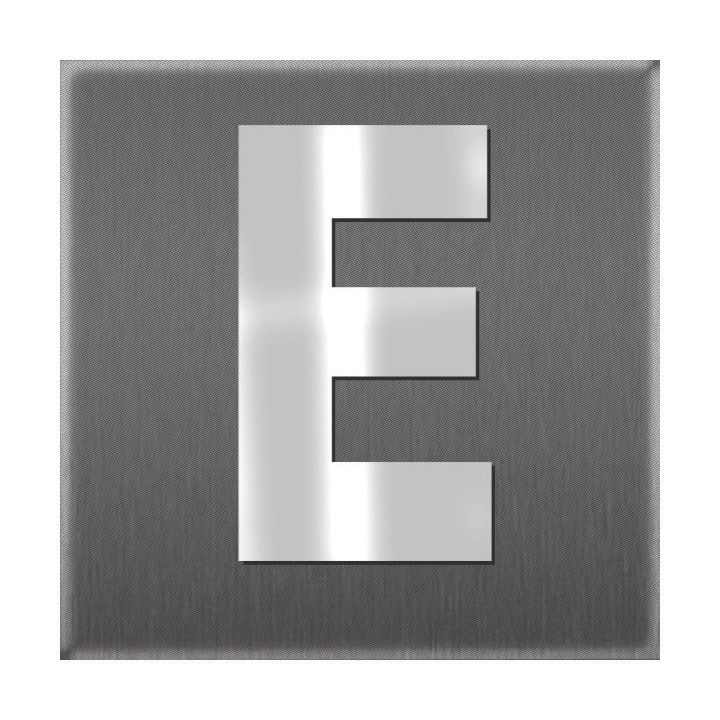 Lettre droite majuscule au design élégant, en acier inoxydable à coller 60 mm