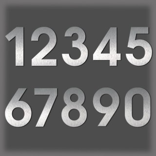 Chiffres en acier inoxydable brossé, design moderne et élégant hauteur 60 mm