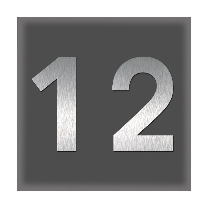 Chiffres en acier inoxydable brossé, design moderne et élégant hauteur 60 mm