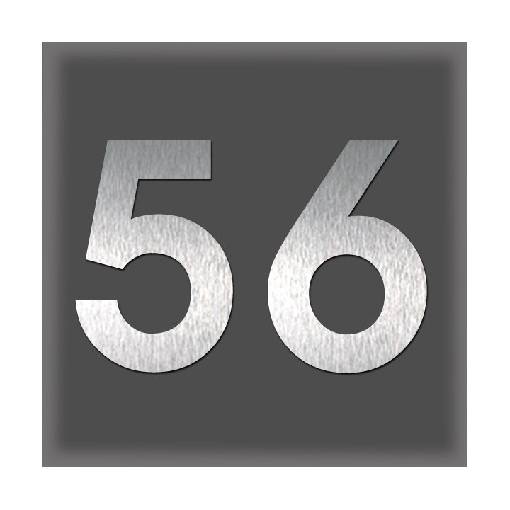 Chiffres en acier inoxydable brossé, design moderne et élégant hauteur 60 mm