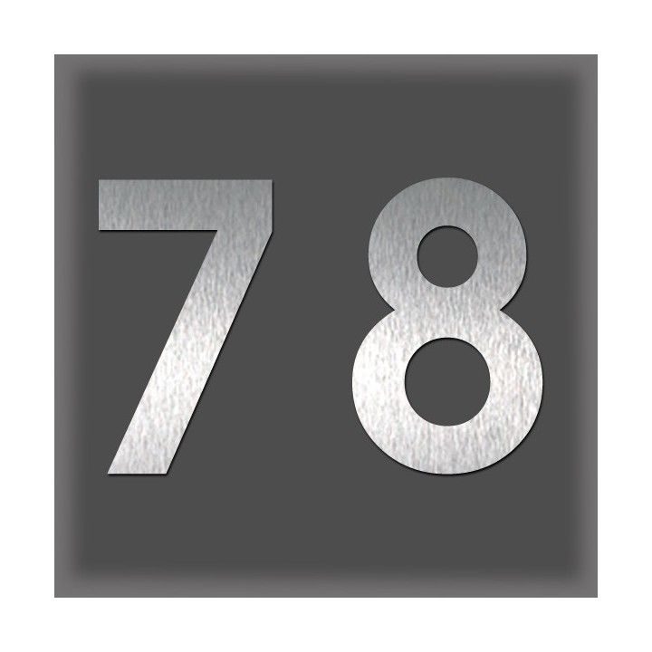 Chiffres en acier inoxydable brossé, design moderne et élégant hauteur 60 mm