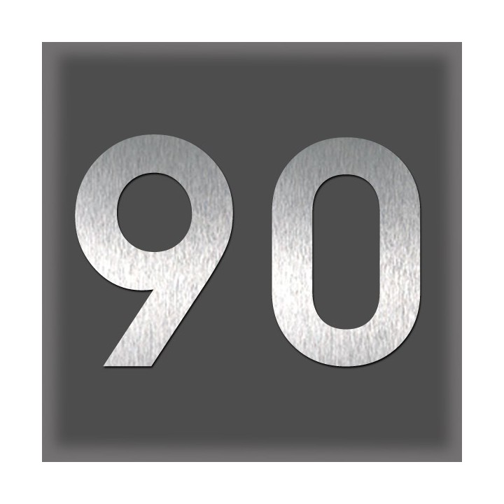 Chiffres en acier inoxydable brossé, design moderne et élégant hauteur 60 mm