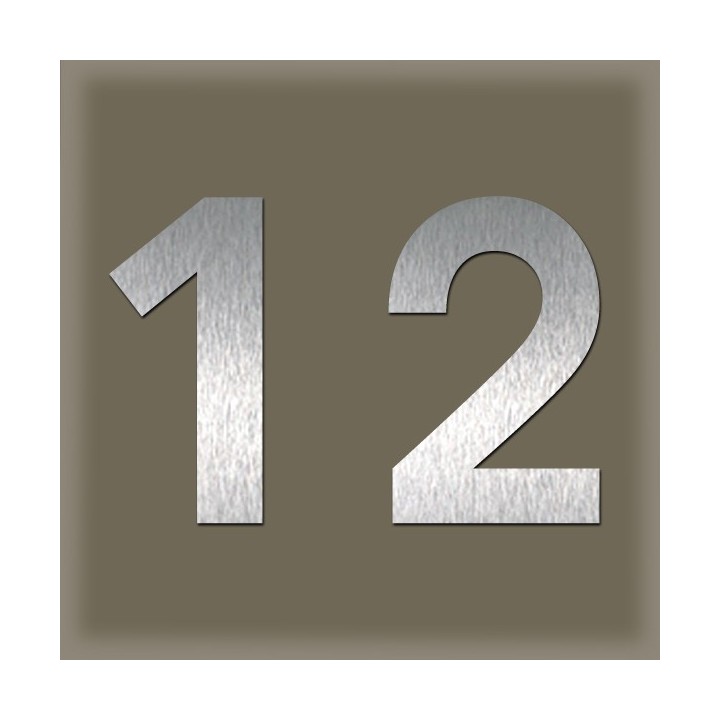 Élégants et modernes chiffres en acier inoxydable brossé hauteur 120 mm