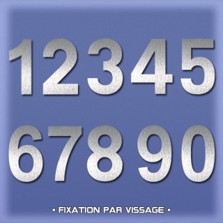 Numéros de rues ou de portes, chiffres en acier inoxydable hauteur 150 mm • à visser