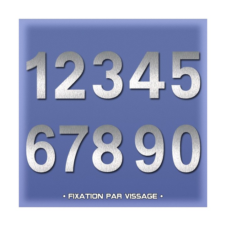 Numéros de rues ou de portes, chiffres en acier inoxydable hauteur 150 mm • à visser