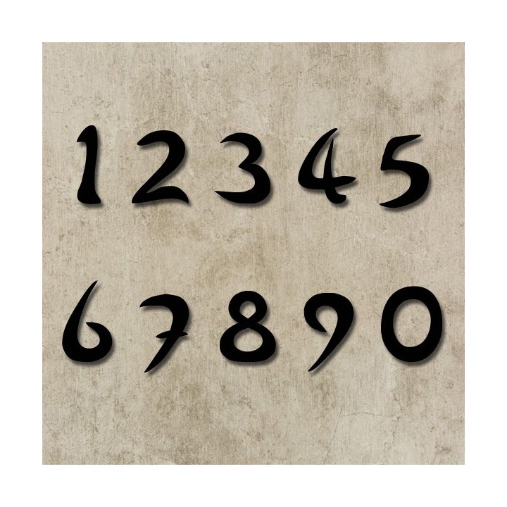 Numéros de rues ou de portes, Chiffres en fer forgé  Arabolical 120 mm à 330 mm 6 mm d'épaisseur