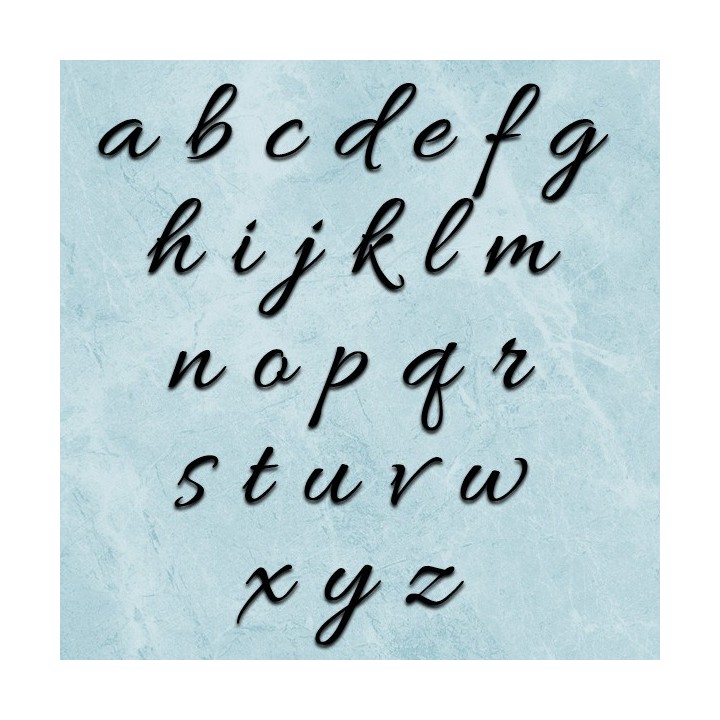 Lettres minuscules en caractères Allura 120x55 à 170x82 mm 6 mm d'épaisseur