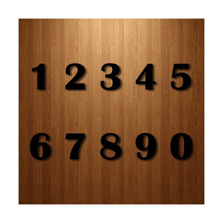 Numéros de rue ou de porte en acier caractères Britannic 120 mm à 330 mm 6 mm d'épaisseur