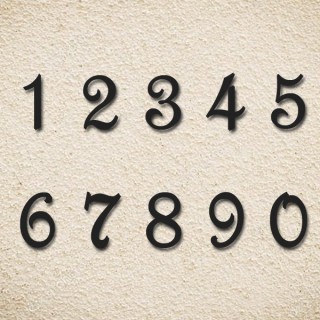 Chiffres en fer forgé, numéros de rue, caractères French Script 120 mm à 330 mm 6 mm d'épaisseur