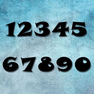 Chiffres en fer forgé, numéros de rue ou de porte Snap ITC 120 mm à 330 mm 6 mm d'épaisseur