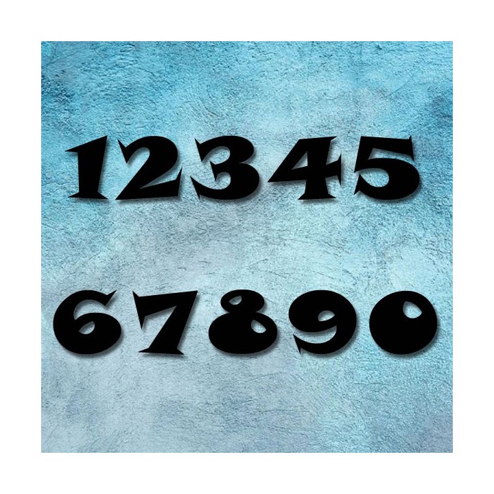 Chiffres en fer forgé, numéros de rue ou de porte Snap ITC 120 mm à 330 mm 6 mm d'épaisseur