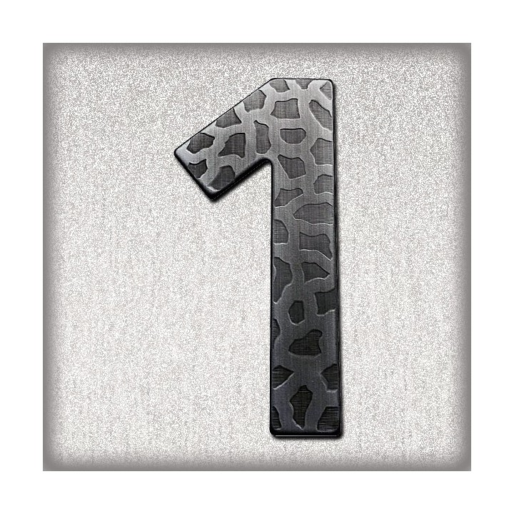 Numéro de rue ou de porte, chiffre en acier galvanisé martelé hauteur 120 mm