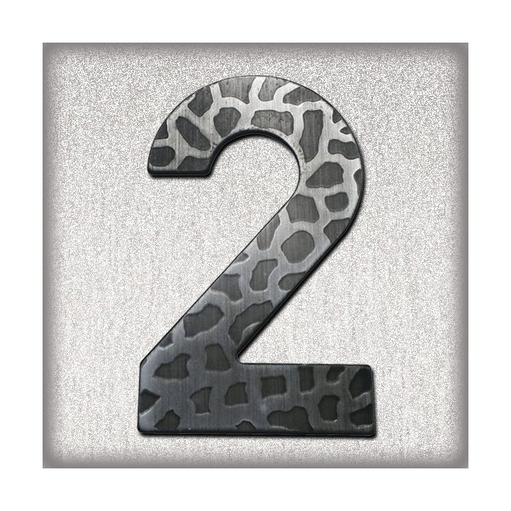 Numéro de rue ou de porte, chiffre en acier galvanisé martelé hauteur 120 mm