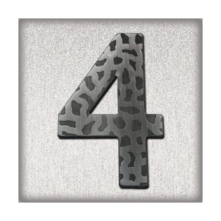 Numéro de rue ou de porte, chiffre en acier galvanisé martelé hauteur 120 mm