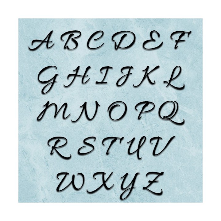 Lettres majuscules en caractères Allura 120x55 à 170x82 mm 6 mm d'épaisseur