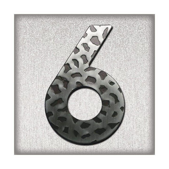 Numéro de rue ou de porte, chiffre en acier galvanisé martelé hauteur 120 mm