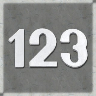 Numéros de rue ou de porte, chiffres en laiton nickelé mat hauteur 120 mm