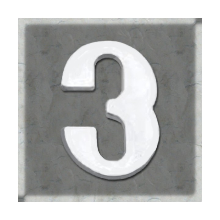 Numéro de rue ou de porte, chiffre en laiton nickelé mat hauteur 120 mm