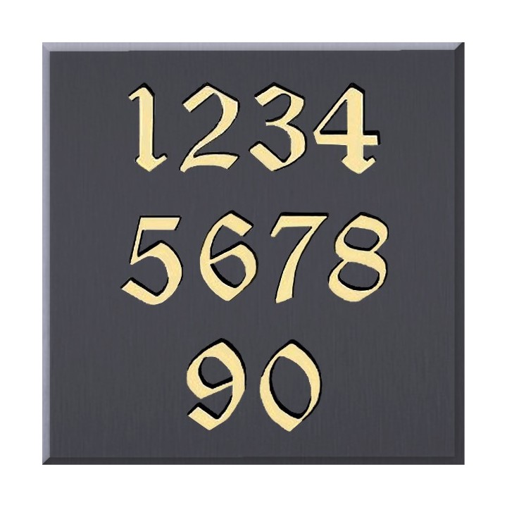 Numéros de rue ou de porte, chiffres en laiton satiné hauteur 125 mm