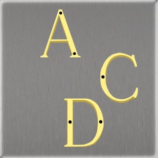 Lettres en laiton poli verni pour signalétique de porte ou de rue hauteur 50 mm