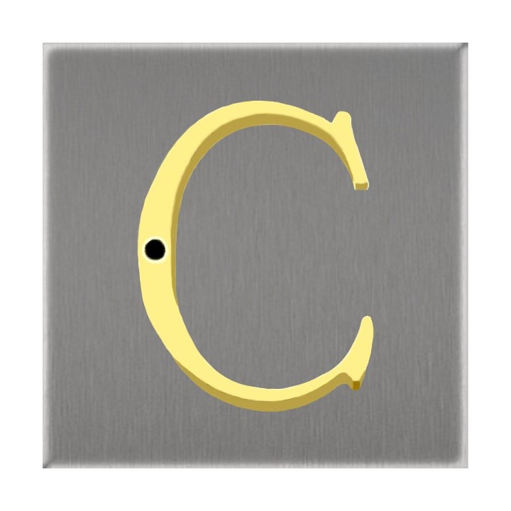 Lettre en laiton poli verni pour signalétique de porte ou de rue hauteur 50 mm