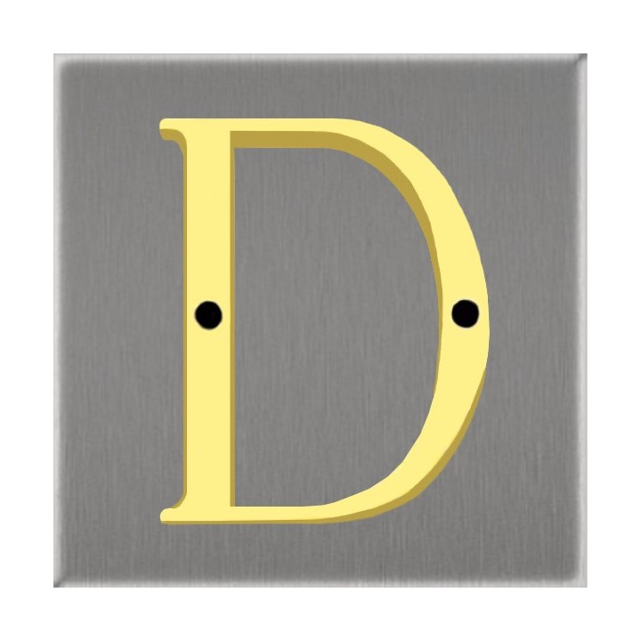 Lettre en laiton poli verni pour signalétique de porte ou de rue hauteur 50 mm