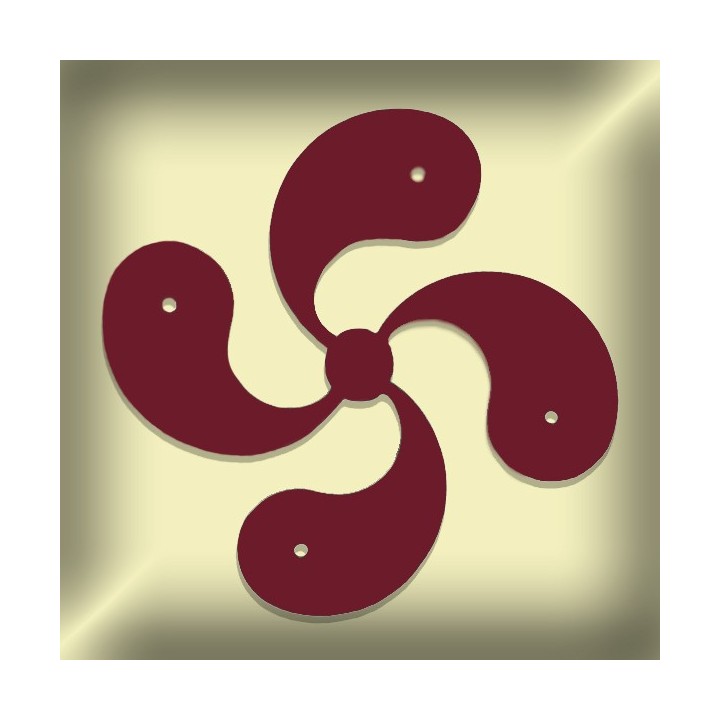 Croix Basque en fer hauteur 250 mm à 500 mm 6 mm d'épaisseur, en rouge basque