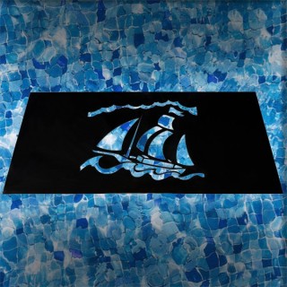 Plaque murale "Navire sur plaque" découpée épaisseur 4 mm