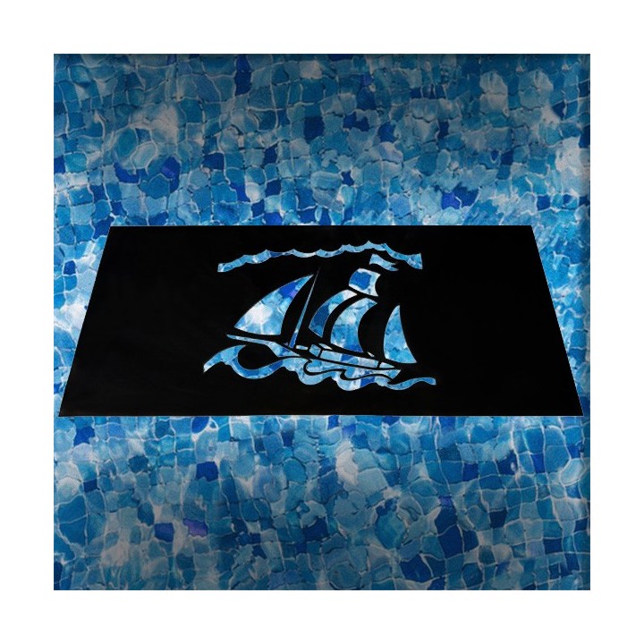 Plaque murale "Navire sur plaque" découpée épaisseur 4 mm