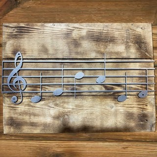 Portée musicale "do mi si la do ré" découpée épaisseur 6 mm