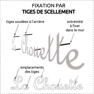 Fixation par tiges de scellement de 10 cm de longueur