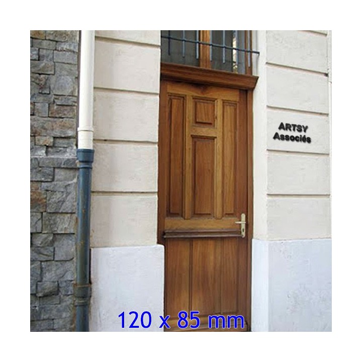 Caractère Arial pour votre nom de maison ou de commerce hauteur 120 x 85 mm 6 mm d'épaisseur