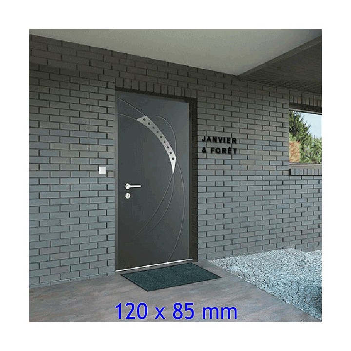 Caractère Arial pour votre nom de maison ou de commerce hauteur 120 x 85 mm 6 mm d'épaisseur