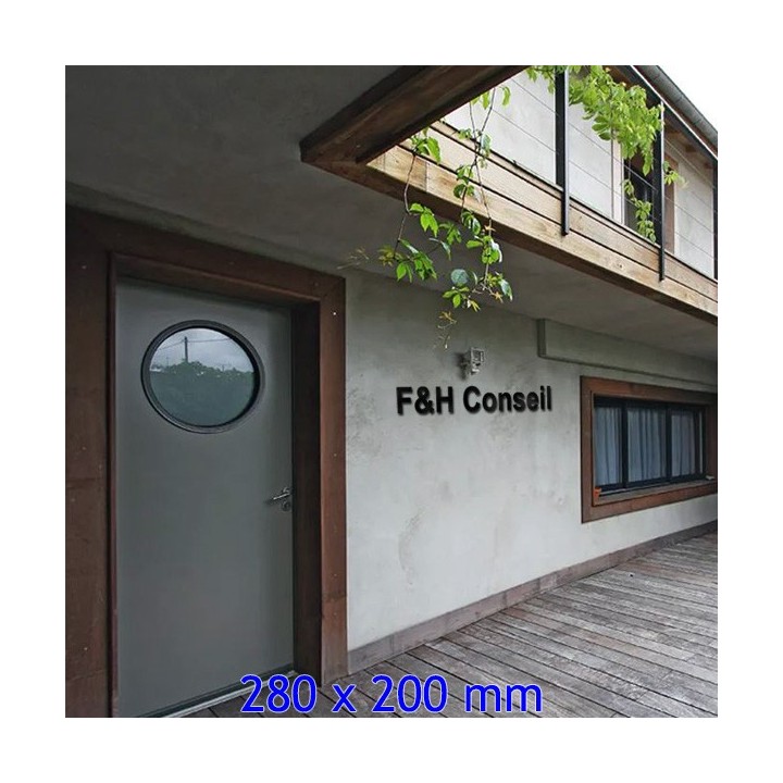 Caractère Arial pour votre nom de maison ou de commerce hauteur 280 x 200 mm 6 mm d'épaisseur