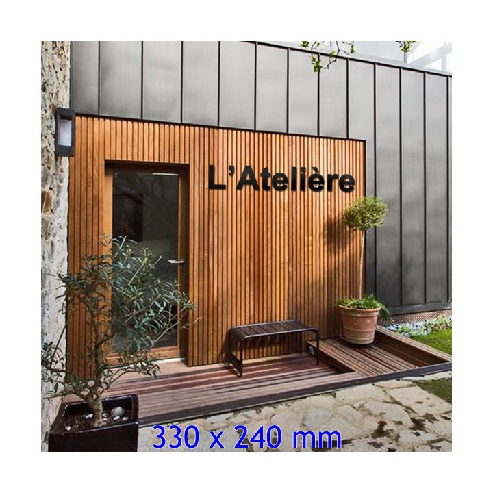 Caractère Arial pour votre nom de maison ou de commerce hauteur 330 x 240 mm 6 mm d'épaisseur