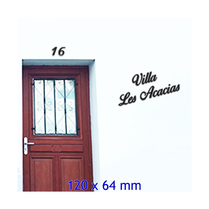 Caractères Birds of Paradise pour nom de maison en 120 x 64 mm