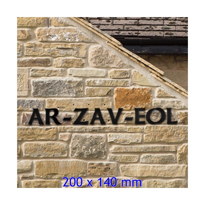 Caractères Celtic avec lettres hauteur 200 x 140 mm 6 mm d'épaisseur